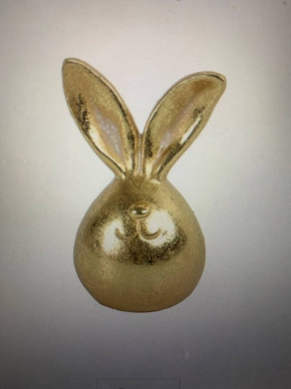 Set van 2 konijnen goud 12cm en 16 cm hoog