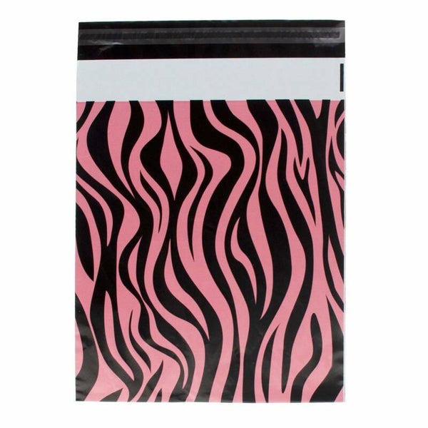 Verzendzakken Zebra Roze Medium Staand