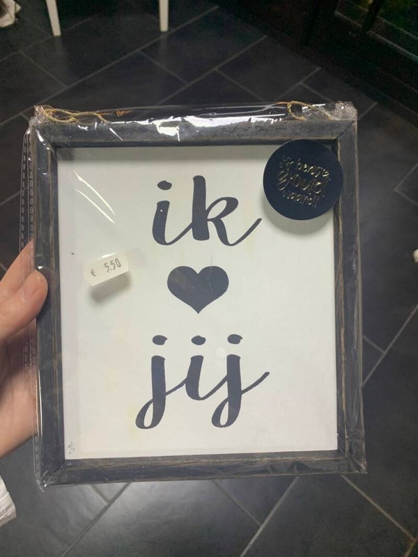 Houten bordje "ik & jij"