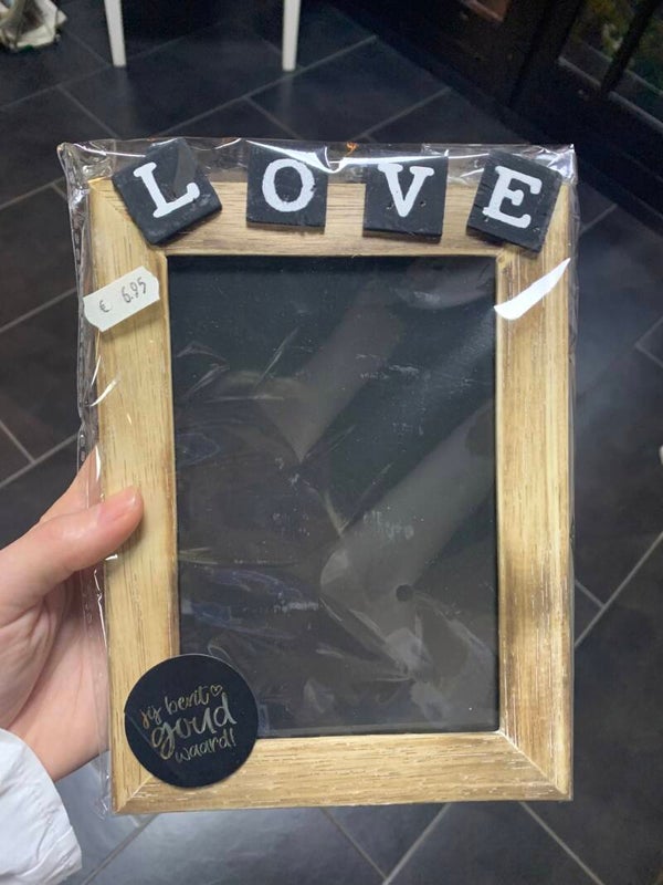 Houten fotolijstje "love"