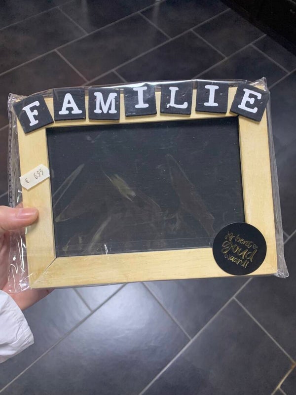 Houten fotolijstje "familie"