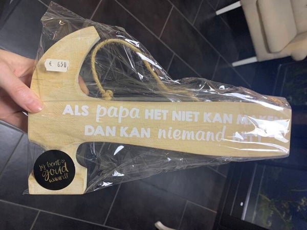 Houten hamer "als papa het niet maken kan..."