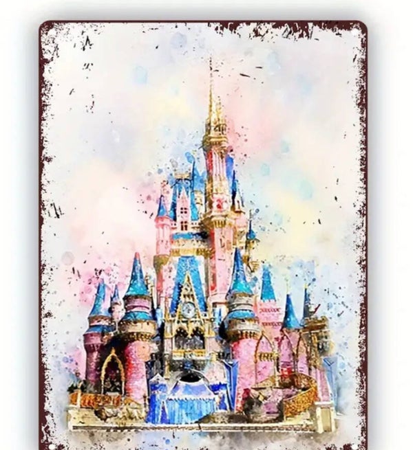 Metalen Bord Disney Kasteel