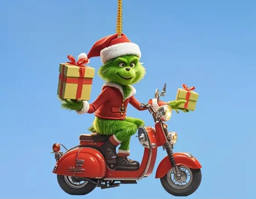 Kersthanger Grinch fiets