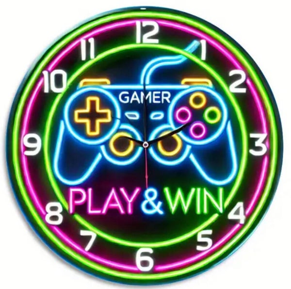 Metalen ronde bord Gamer Neon 20cm