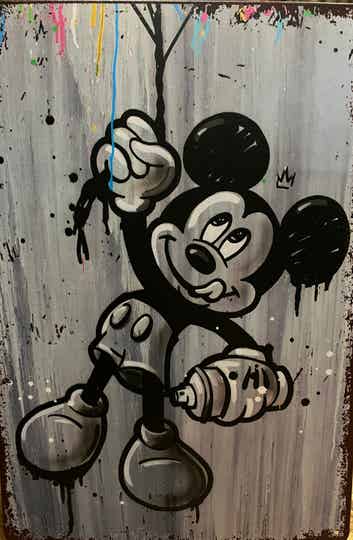 Metalen bord Mickey 20x30cm