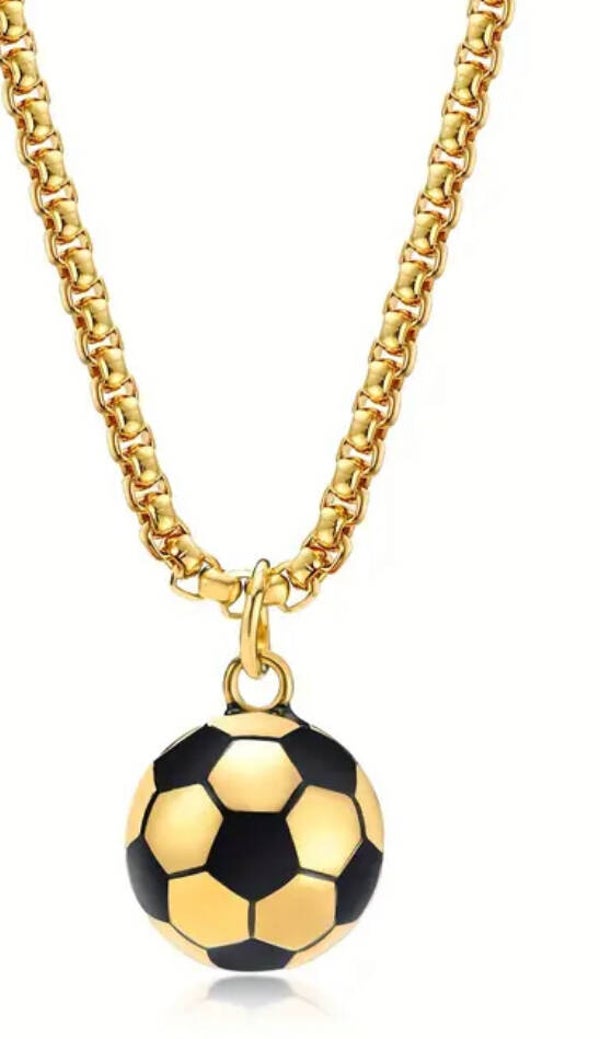 RVS ketting voetbal goud