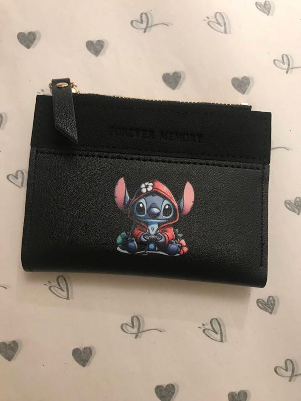 Stitch portemonnee zwart