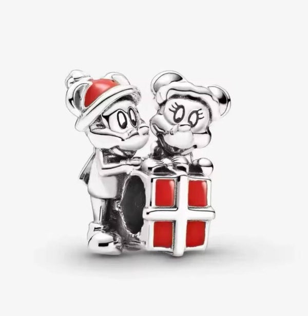 Bedel Mickey Minnie kerstcadeau zilver