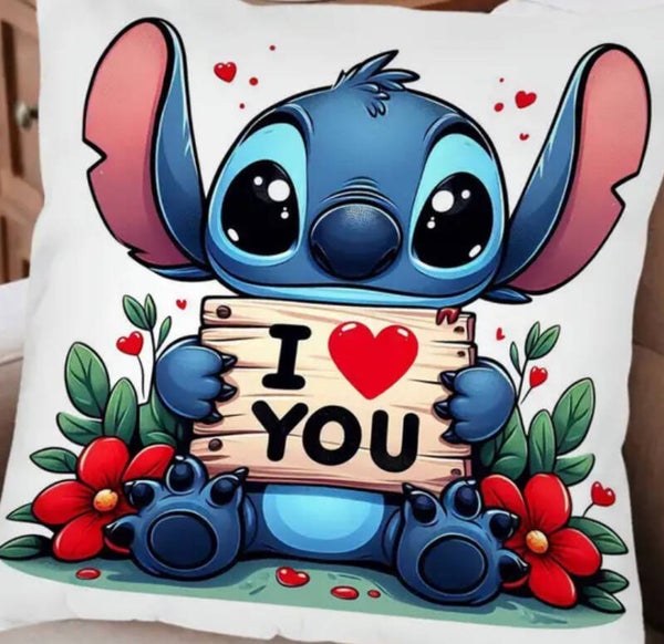 Kussen Stitch i love you 45x45cm