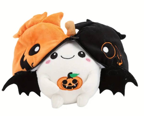 Knuffel Halloween Pompoen, Vleermuis en Spook in 1