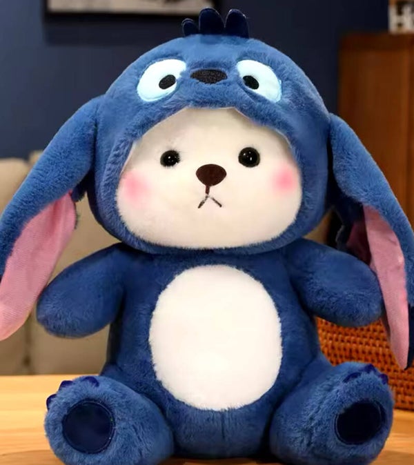 Teddy beer vermomd als stitch. 26cm