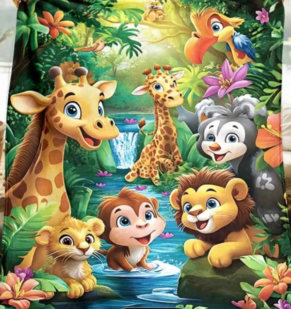 Fleecedeken jungle 150x200cm