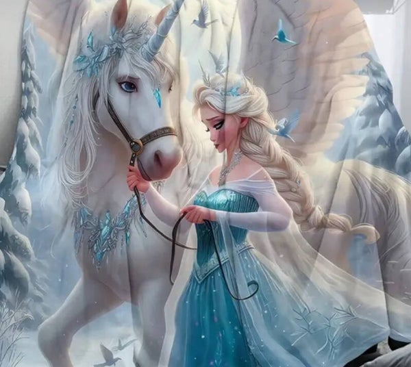 Fleecedeken Elsa met paard 200x150cm