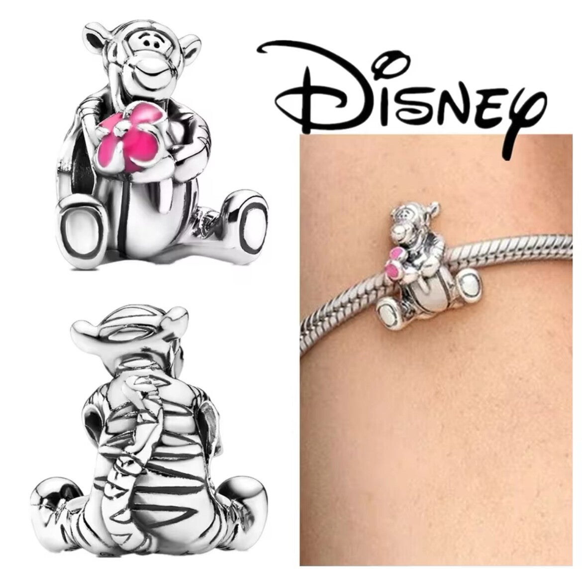 Bedel Teigetje met bloemetje zilver