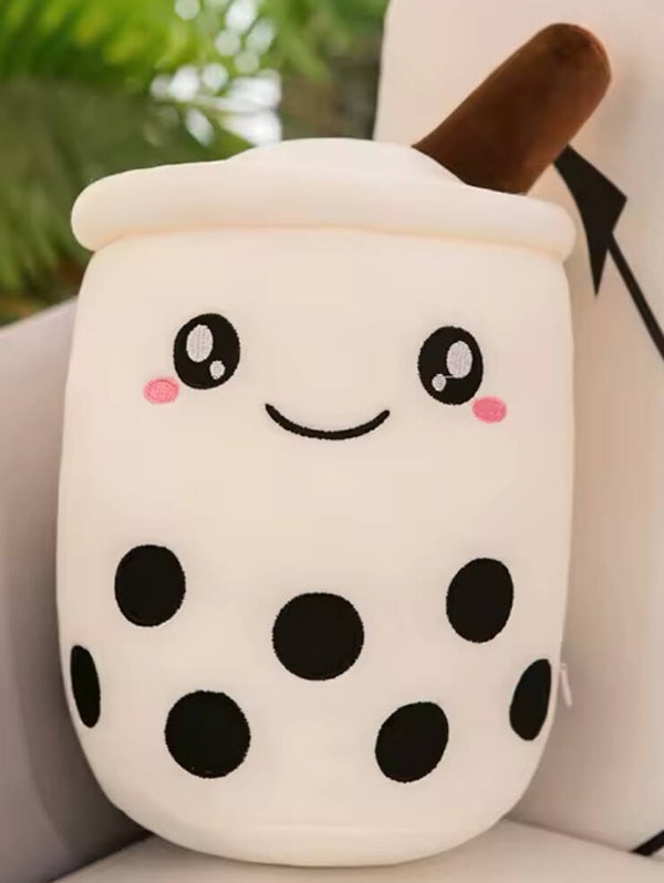Bubble tea knuffel wit 35cm