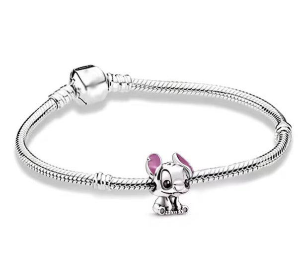 Basis armband Stitch 19 cm zilver