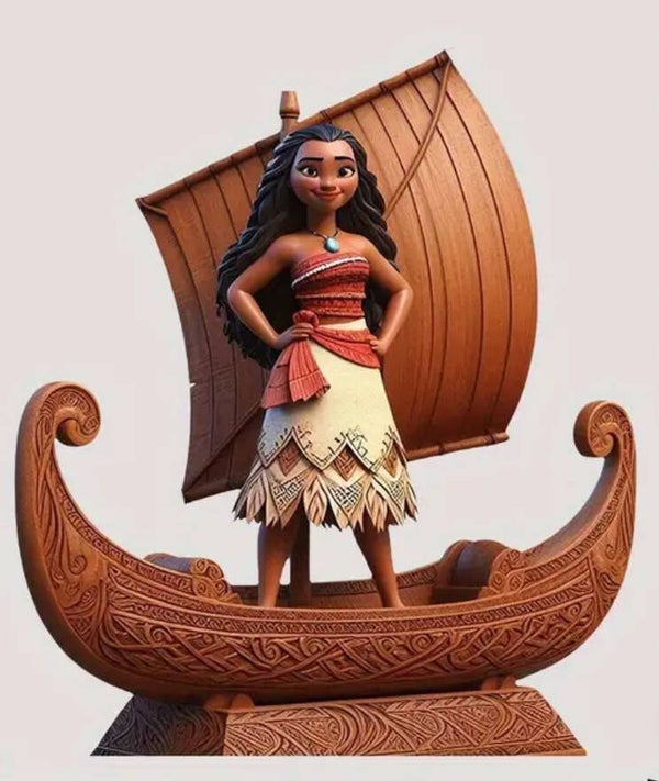 Houten bordje Vaiana boot