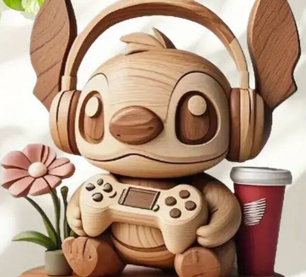 Houten Stitch gamer bordje