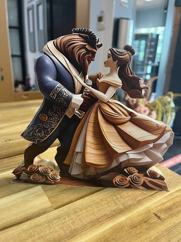 Houten bordje Belle en het Beest