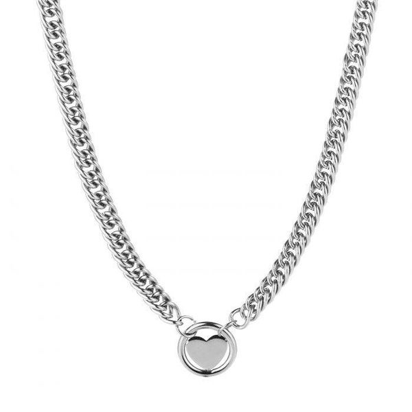 hunky chain schakel ketting met hart