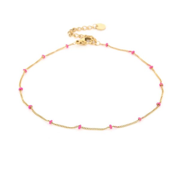 Enkelbandje goud pink