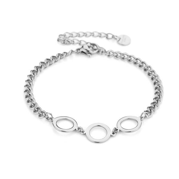 Armband flat cirkels zilver
