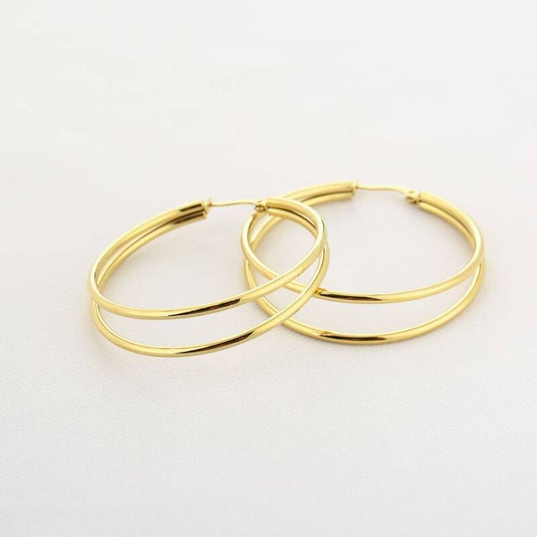 Double Hoop Oorbellen goud
