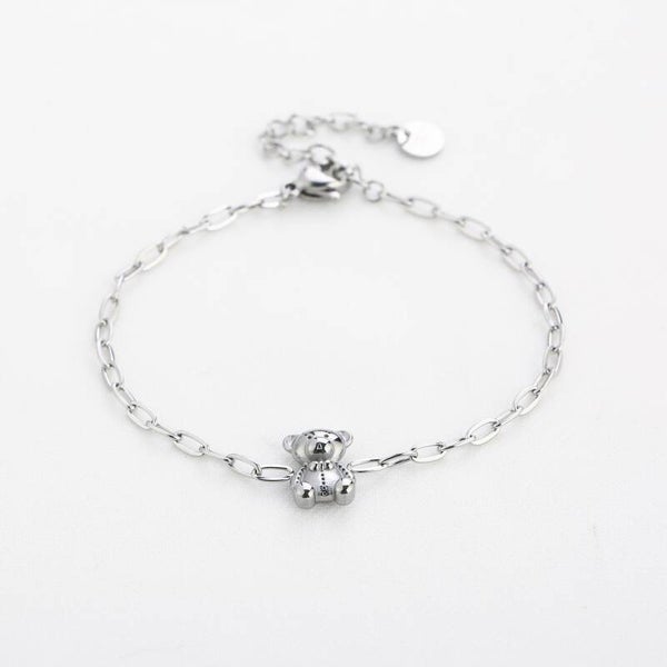 Teddy Beer armband zilver