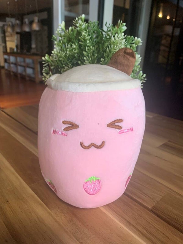 Knuffel milkshake roze