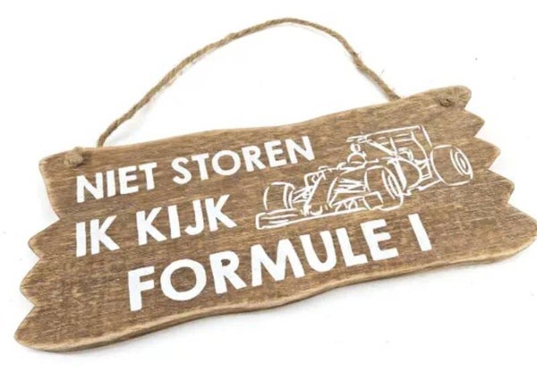 Bordje hangend 12x30 cm "niet storen ik kijk"