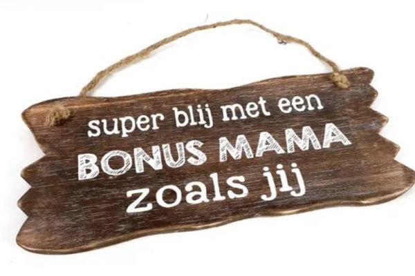 Bordje hangend 12x30 cm "bonus mama"