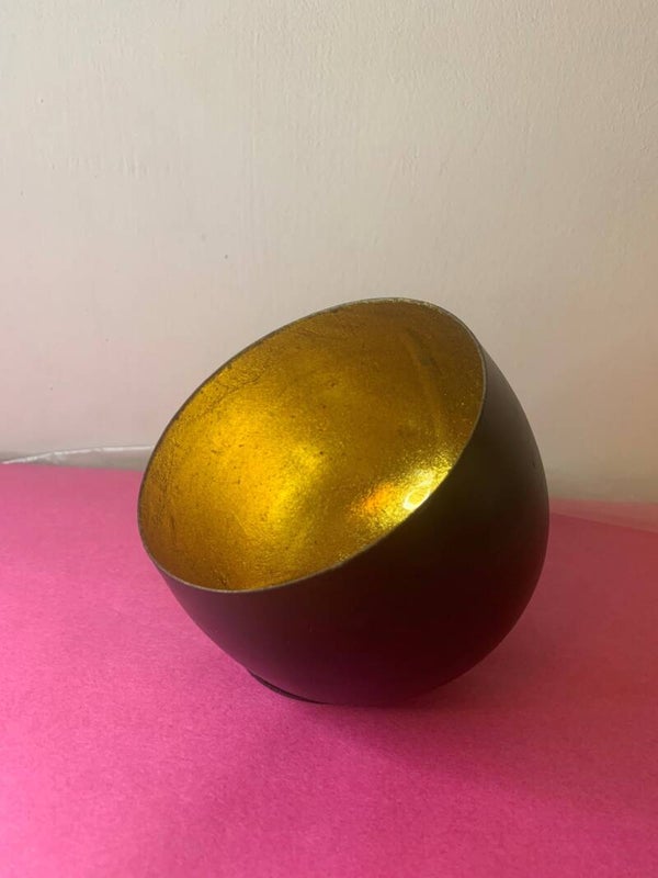 Waxinelichthouder zwart/goud