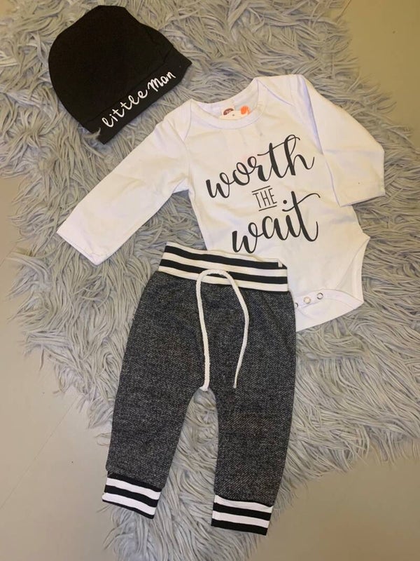 Baby set "worth the wait" 3 mnd