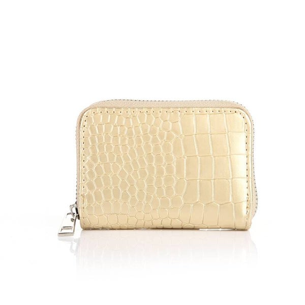Mini Portemonnee croco Goud