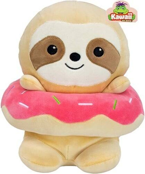 Kawaii Cutie beige luiaard met donut