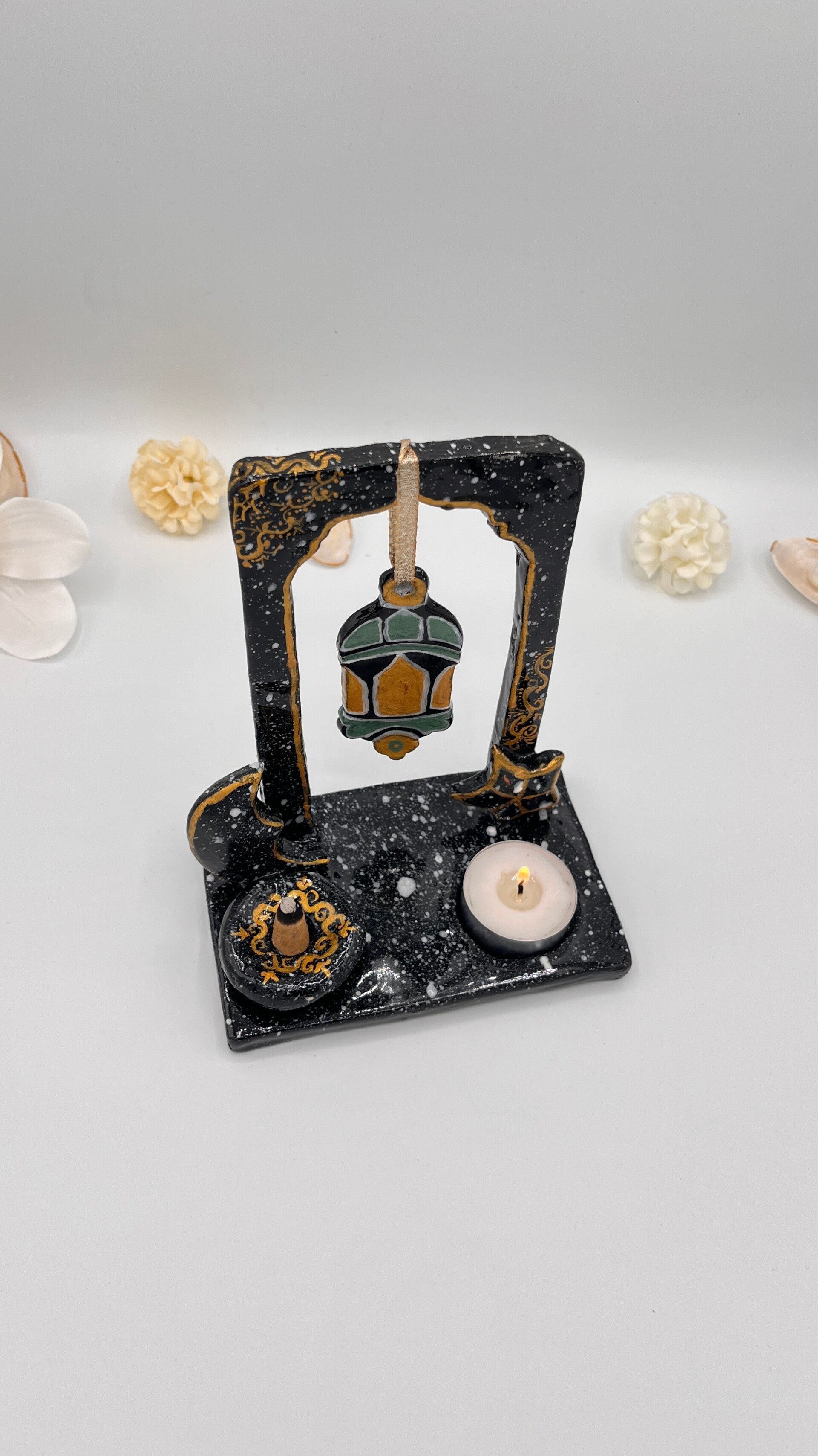 Ramadan Räucherstäbchen- & Teelichthalter mit Laterne