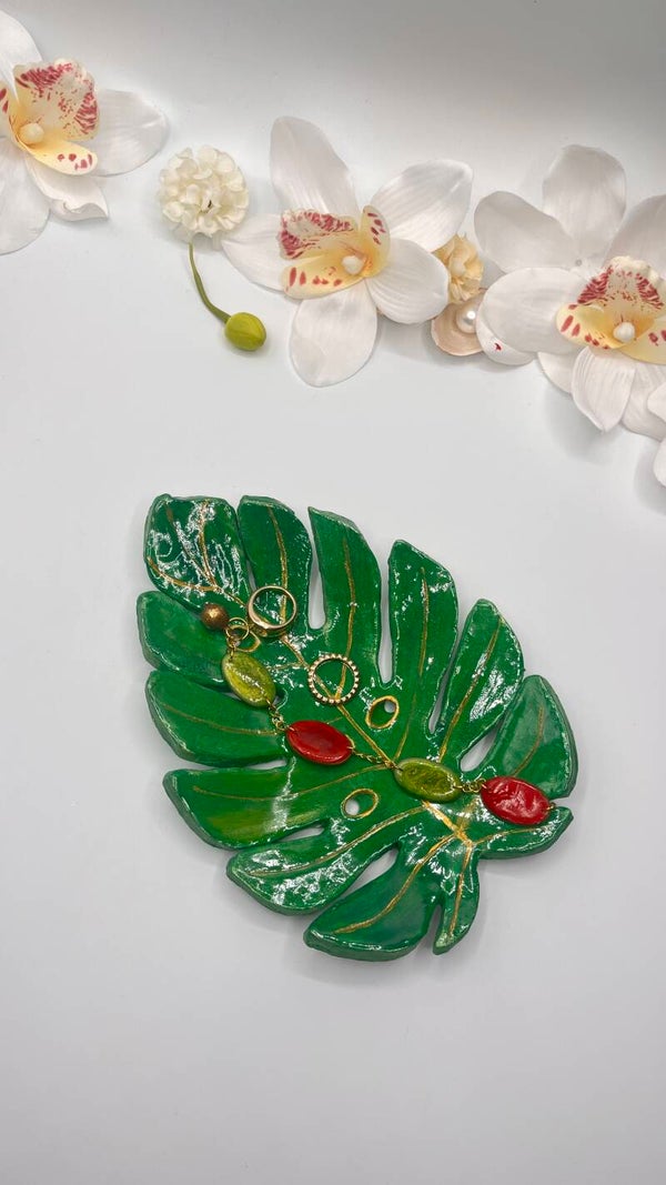 Monstera Deko Schmuckschale