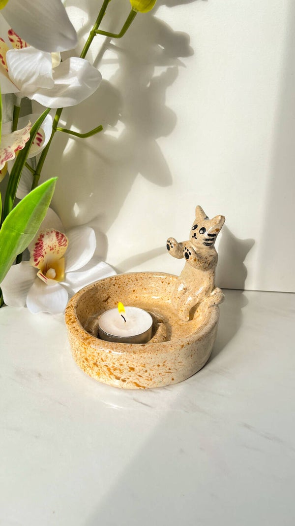 Teelichthalter/ Katzen Kerzenhalter