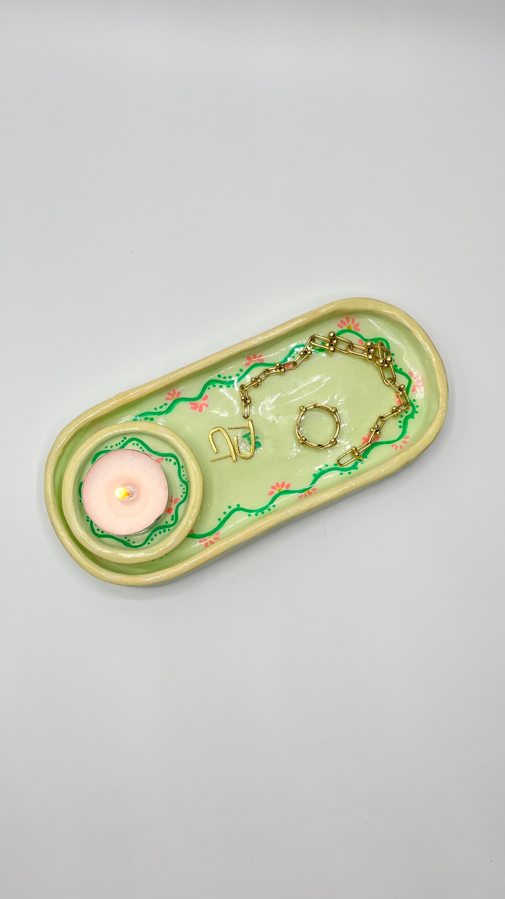 Teelichthalter & Schmucktablett Set