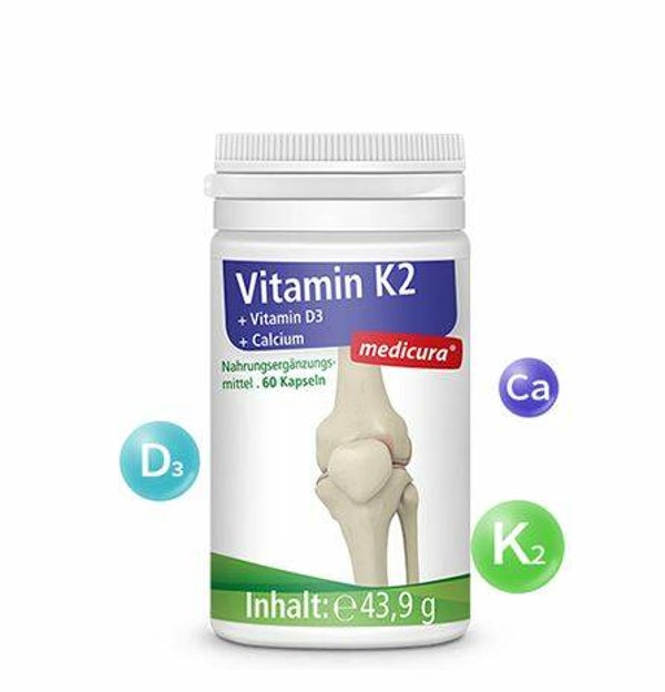 Vitamin K2 + Vitamin D3 + Calcium - 60 Kapseln