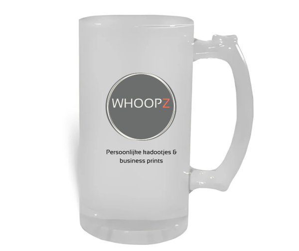 Gepersonaliseerde bierpul frosted met logo