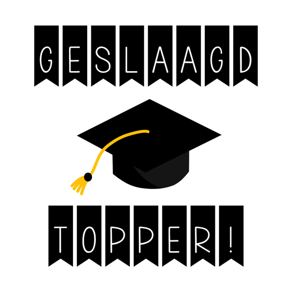 Tegeltje Geslaagd topper