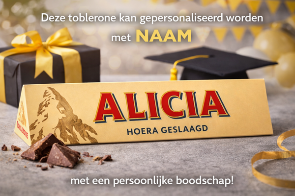 Gepersonaliseerde Toblerone (200g) – Met Naam en Eigen Boodschap