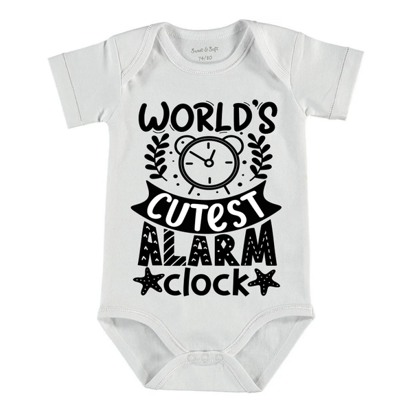 Baby Romper "Worlds cutest alarm clock"
