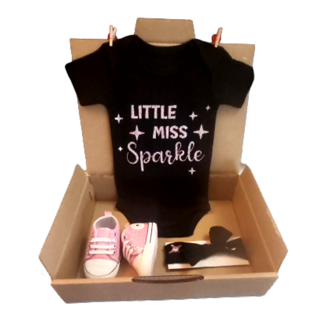 Geboorte BOX roze glitter