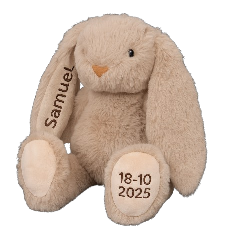 Konijn bedrukt met naam