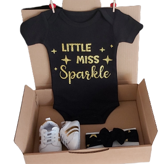 Geboorte BOX goud glitter
