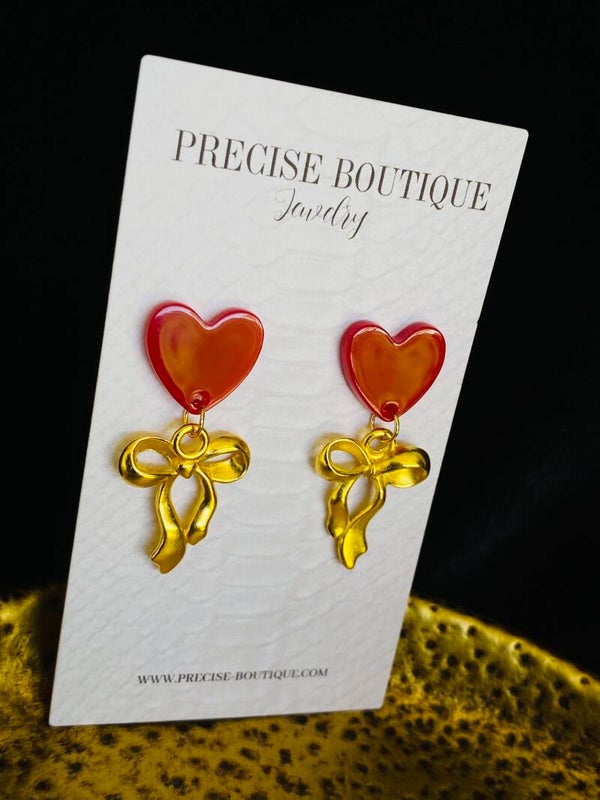 Heart Bow Earrings