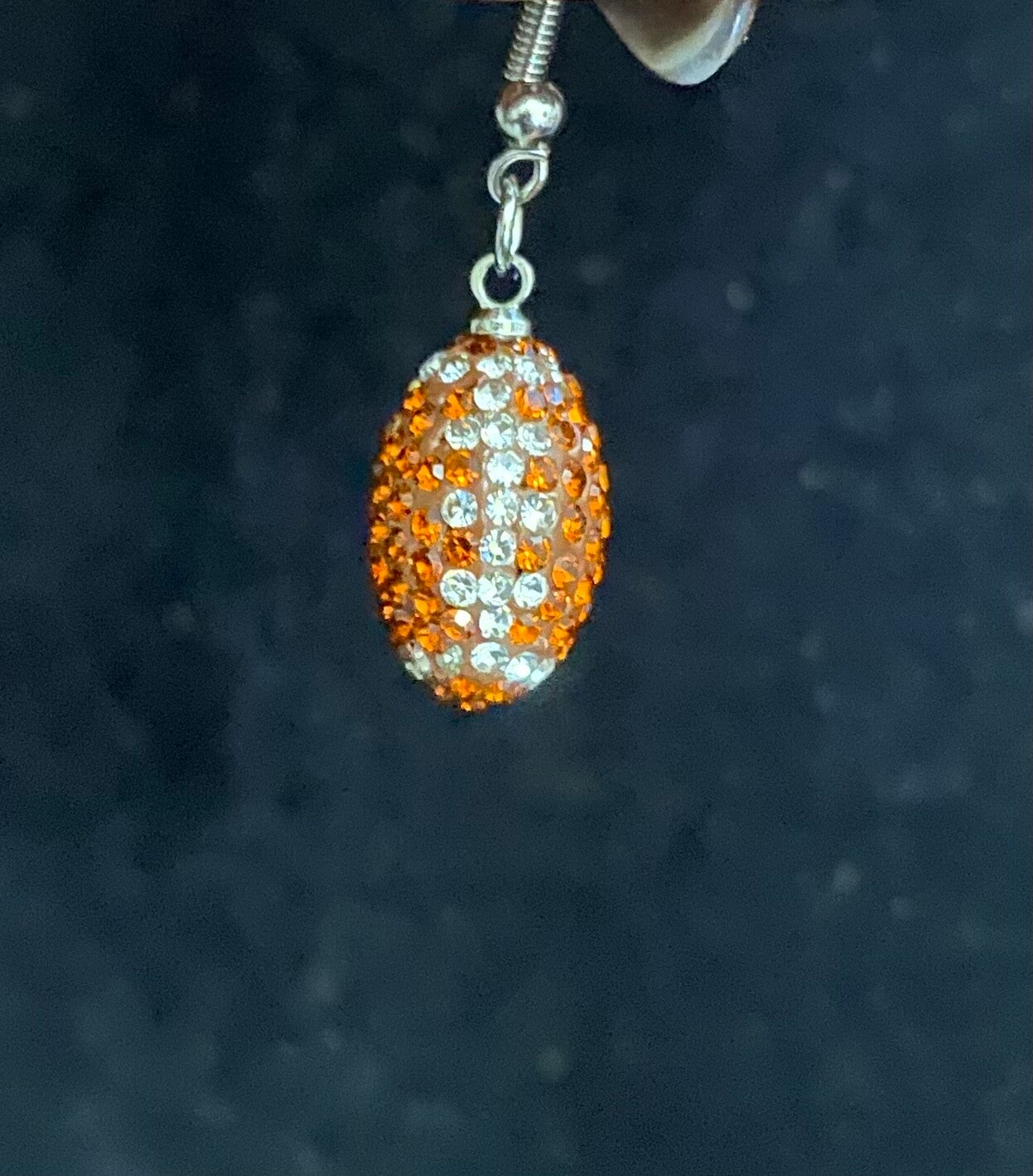 Gem Football Earrings